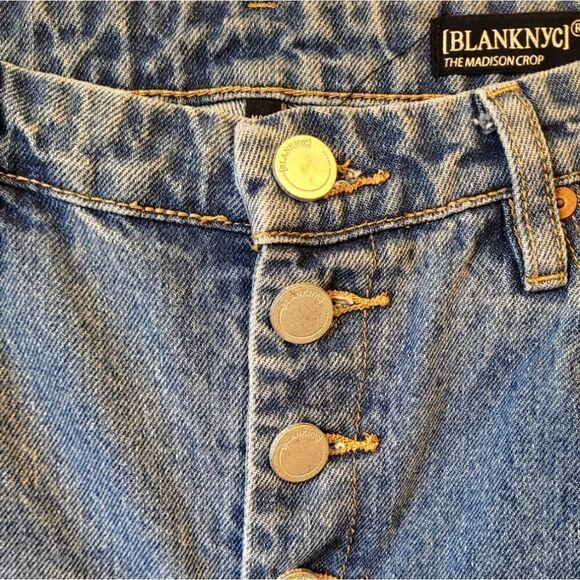 Blank NYC Medium Wash The Madison Crop Button Fly Jeans - Picture 5 of 5